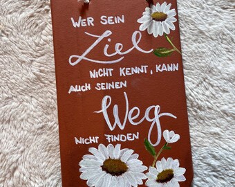 Biberschwanz Dachziegel mit Spruch