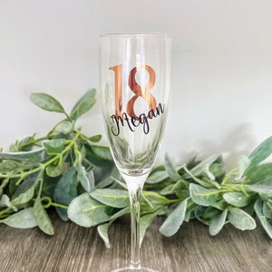 Personalised 18th Birthday Gift Girl, Birthday Glass, 18th Birthday, Personalised Prosecco Glass, Personalised Champagne Glass, Birthday.