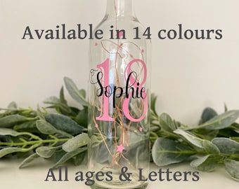 Personalised 18th Birthday gift girl, Girls-Boys,18th gift for her, Party Decoration , Light up Bottle-18th Birthday, 21st, 30th, 40th, 50th