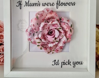 Floral box frame, gift, mothers day flower, Paper flower, Box frame.