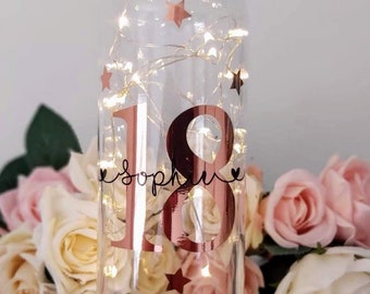 Personalised 18th Birthday gift girl, Girls-Boys,18th gift for her, Light up Bottle-18th Birthday, 21st, 30th, 40th, 50th, 60th,Friends Gift