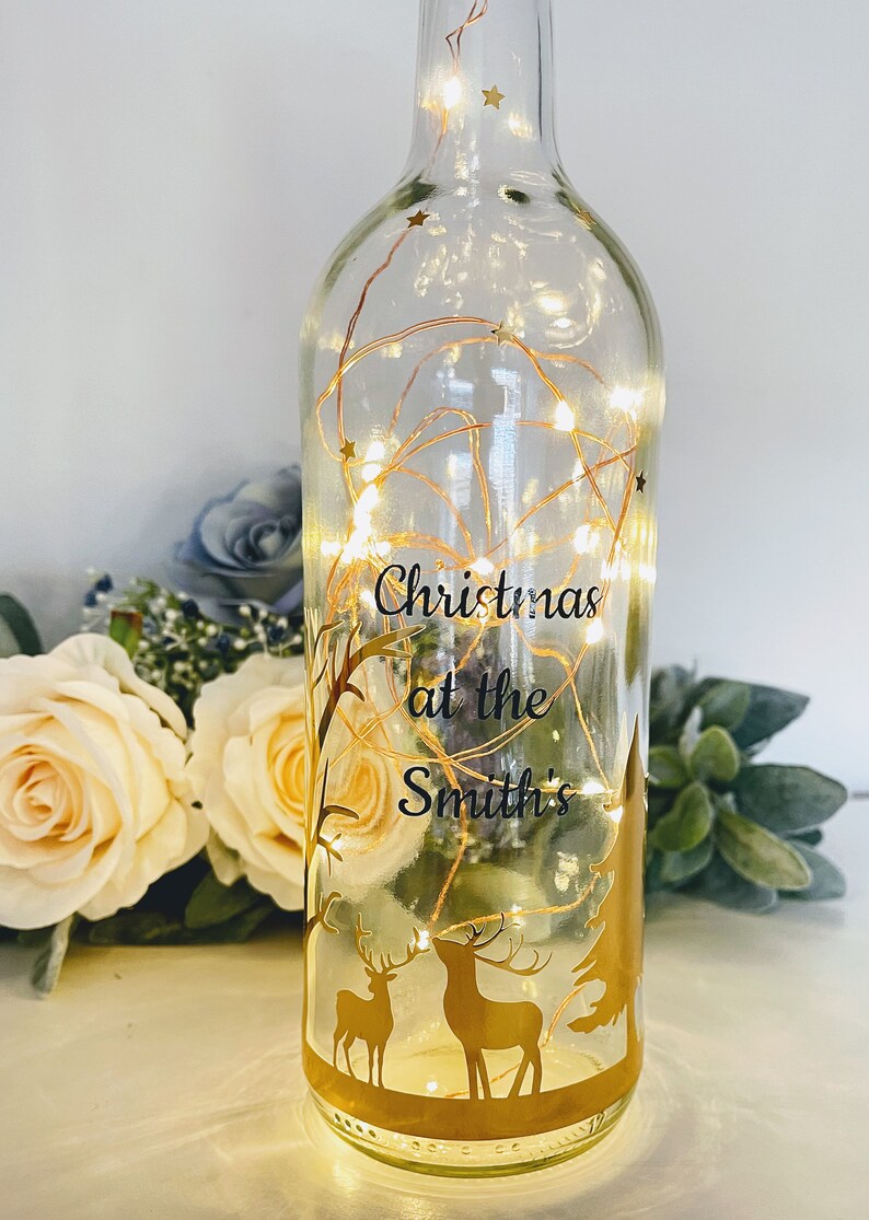 Personalised Light up Bottle Christmas Bottle Personalised Etsy