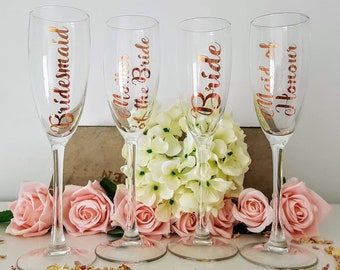 Personalized Wedding Champagne Flutes, Bridal Party Gifts