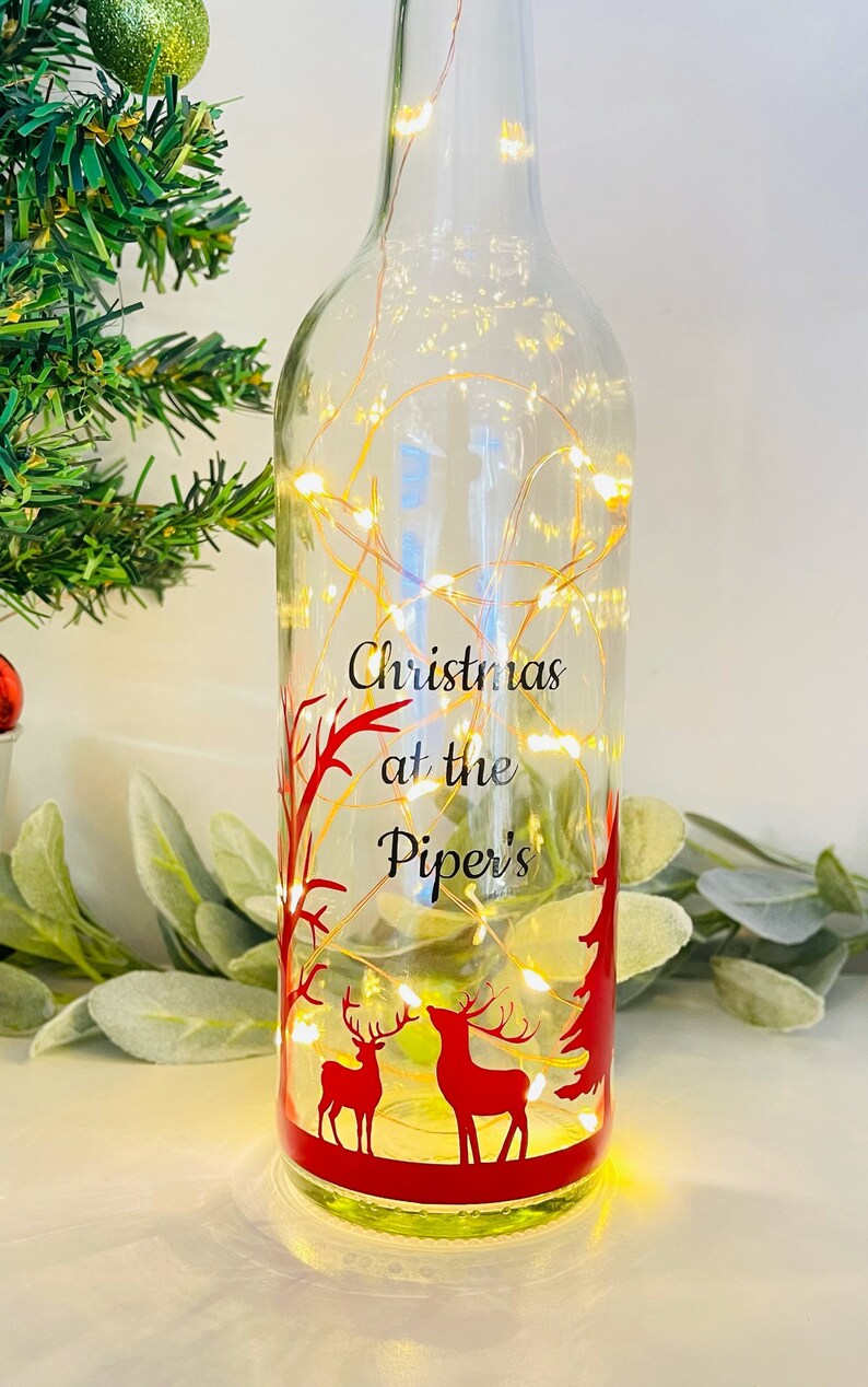 Personalised Light up Bottle Christmas Bottle Personalised Etsy