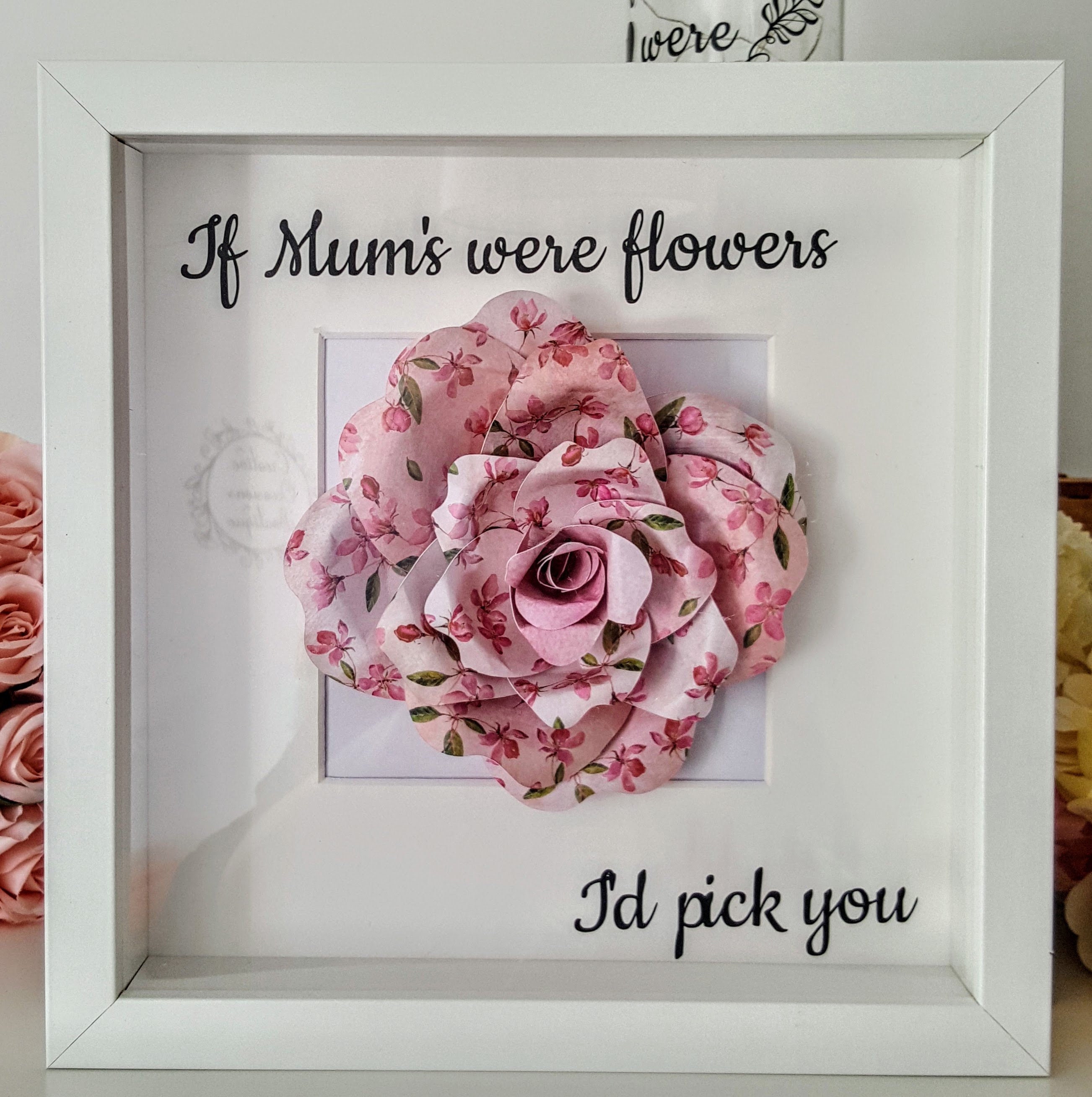 Floral Box Frame Gift Mothers Day Flower Paper Flower Box Etsy UK