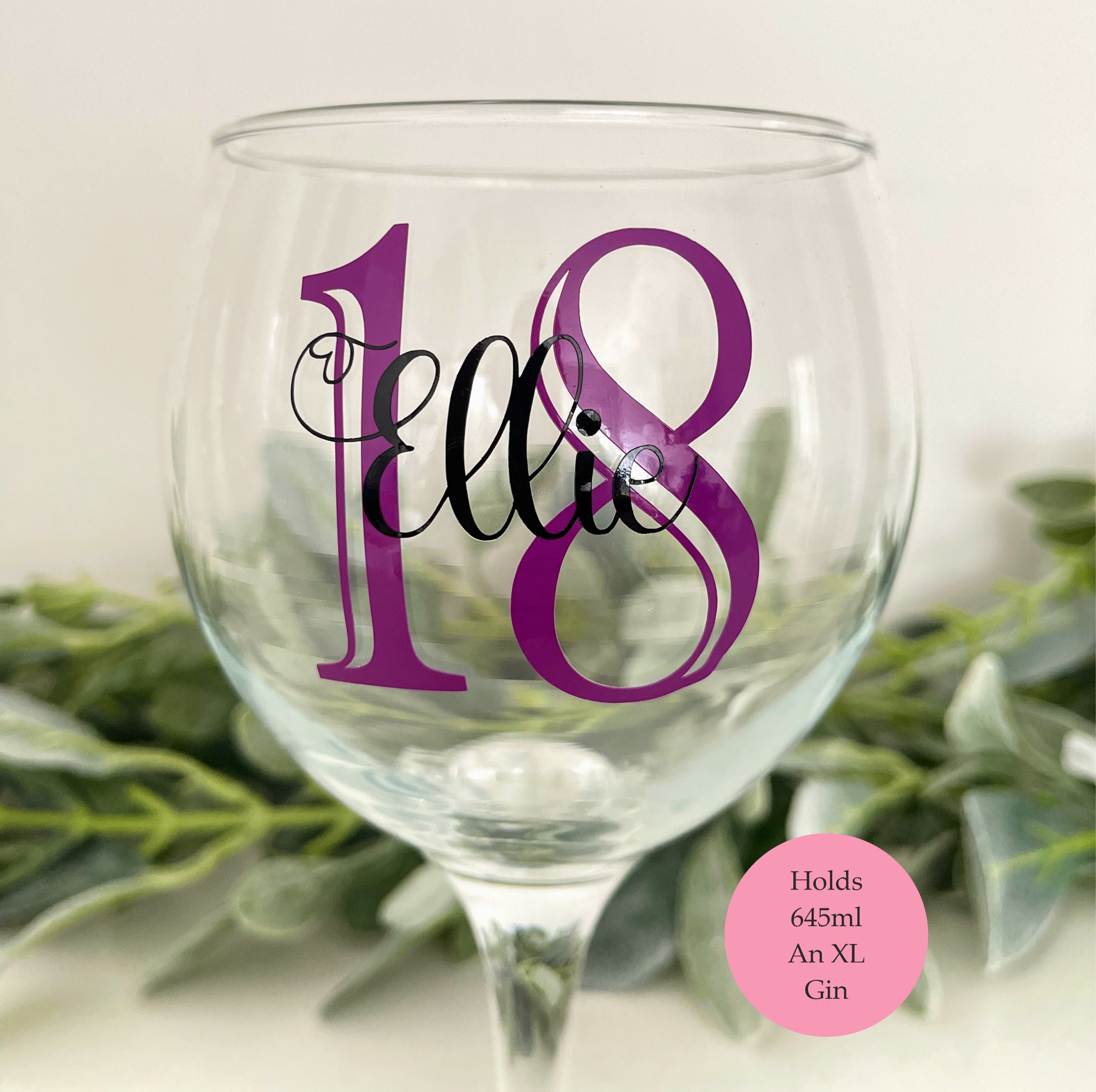 Vaso De Vidrio Personalizado Para Cumpleaños – Regalo Original 18,21,30,40,50,60,70 Años