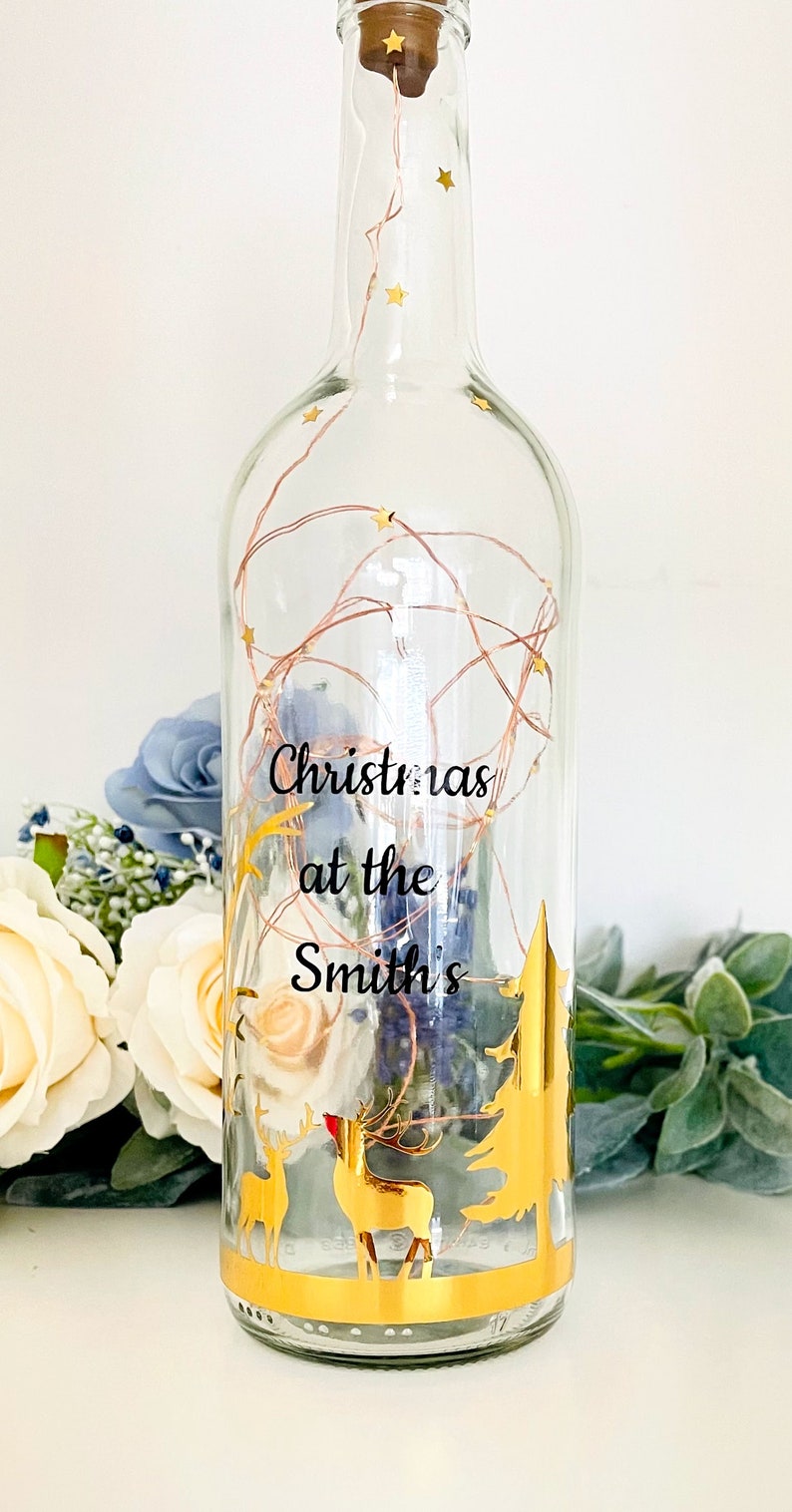 Personalised Light up Bottle Christmas Bottle Personalised Etsy