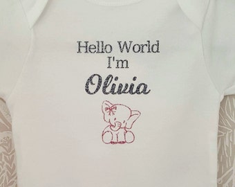 Baby vest, Personalised, New Baby, Keepsake