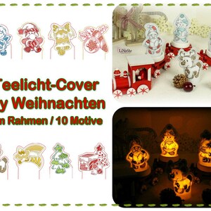 ITH LED tealight cover Patchy Christmas (10x10)