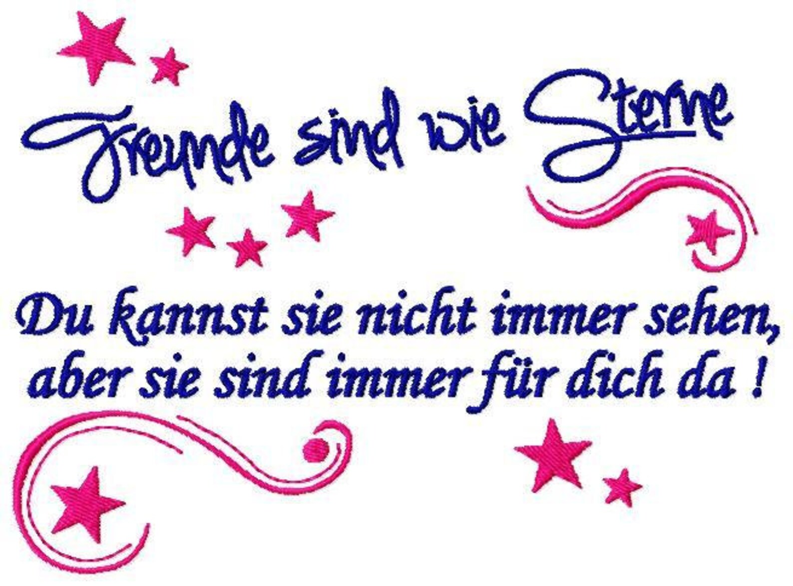Freunde sind wie Sterne Stickdatei Einzelmotiv Etsy.de