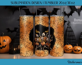 Halloween Sublimation Tumbler Wrap 20oz 30oz Skinny Tumbler Sublimation Design 3D Effect