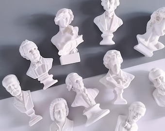 Conjunto de músico, estatua minimalista, Mozart, Bach, Chopin, Beethoven, Chaikovski, Schubert, Brahms, Wagner, decoración del hogar, estatua de músico clásico