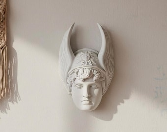 Hermes Wall Bust, Greek God Wall Sculpture, Wall Hanging, Mercury Büst, Greek Mythology, Home Decor, Statue of Hermes, Ancient Statue
