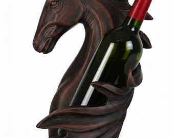 Hand-Painted Horse Wine Holder – Rustic Equestrian Decor