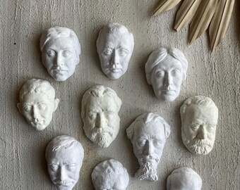 Literary Figure Busts - Handmade Stone Wall Decor, Set of 10