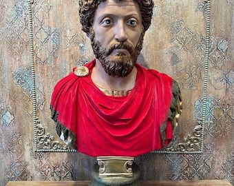 Busto de Marco Aurelio, gran escultura del emperador romano, estatua de Marco Aurelio