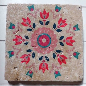 Vintage Style Tile * Coaster / Decorative Tile / Retro Tile * Scandinavian ART #8