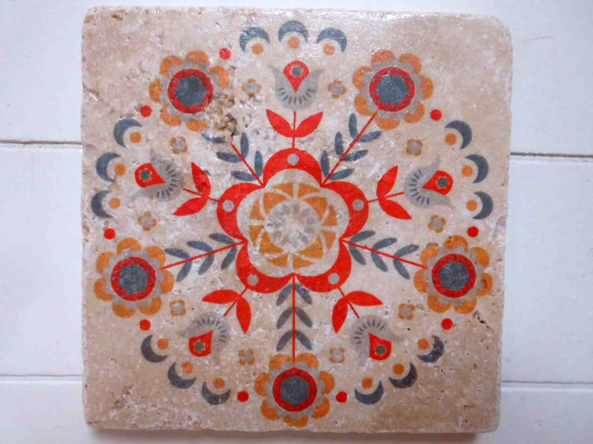 Vintage style tile * Scandinavia ART # 2 * Coaster / Decorative tile / Retro tile * Sweden