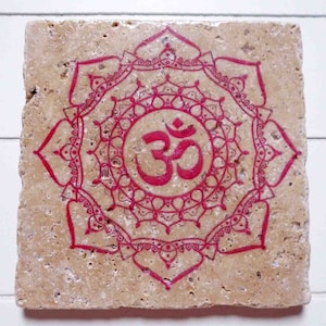 Vintage Tile * YOGA #4* Retro Tiles * Coaster * OM Sign