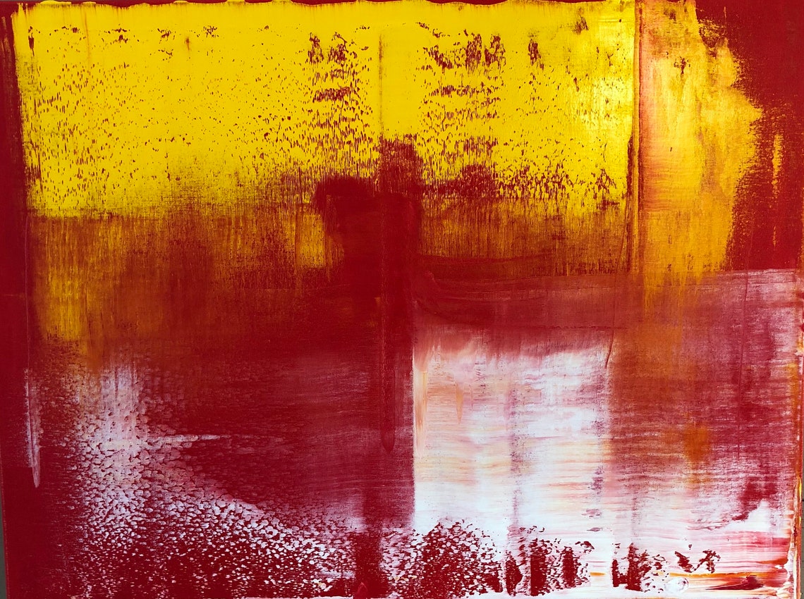 Modern Abstract Art Squeegee Technique by Model Gerhard Etsy