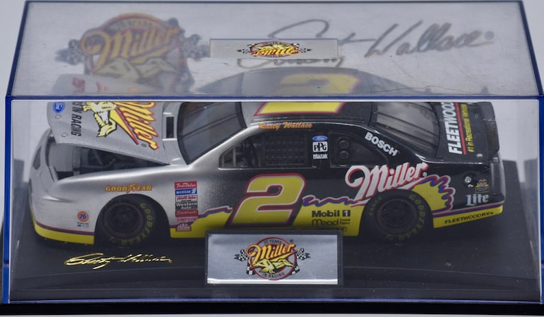 1:24 Scale Die Cast Stock Car Rusty Wallace #2 Action RCCA w Case Mounted Miller 25 Years in Racing Ford Thunderbird 1996
