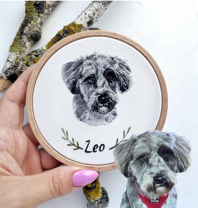 Custom Hand Embroidered Pet Portrait - Thumbnail 3