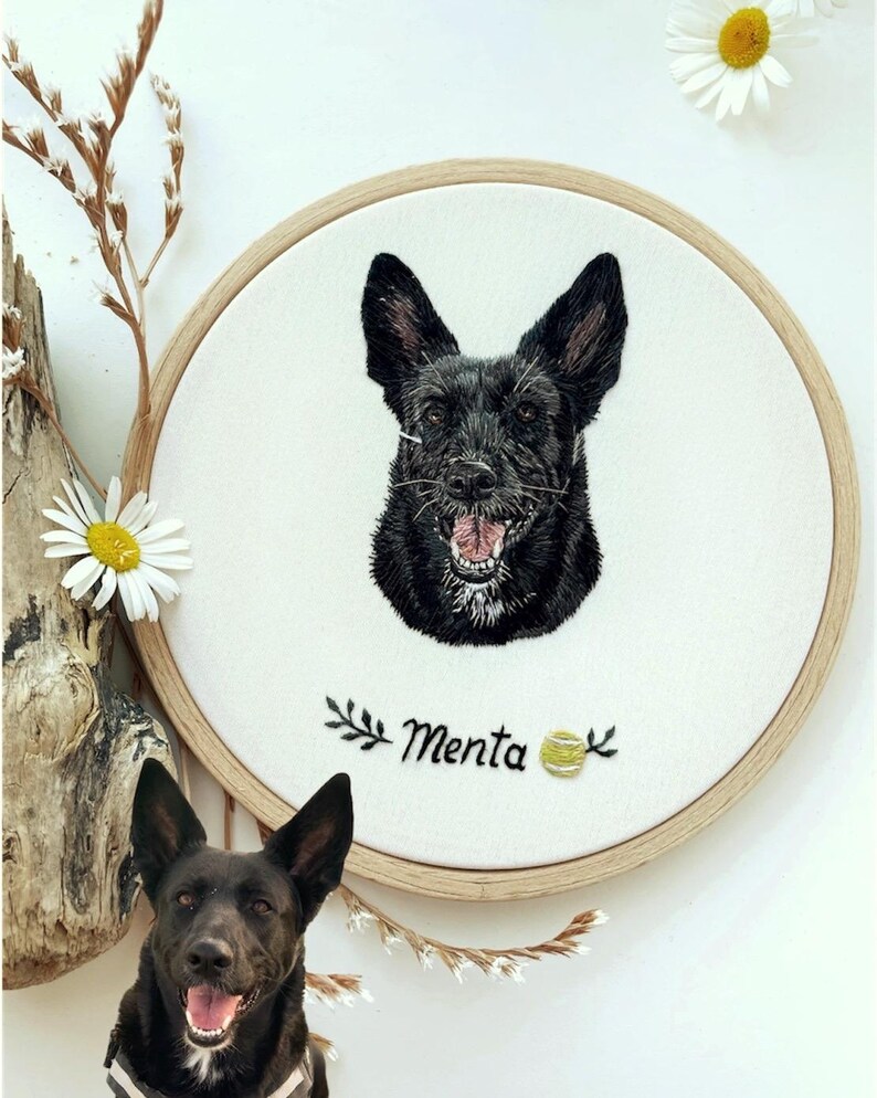 Custom Hand Embroidered Pet Portrait - Thumbnail 4