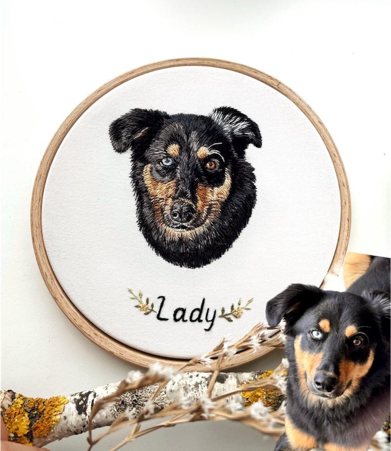Custom Hand Embroidered Pet Portrait - Thumbnail 5