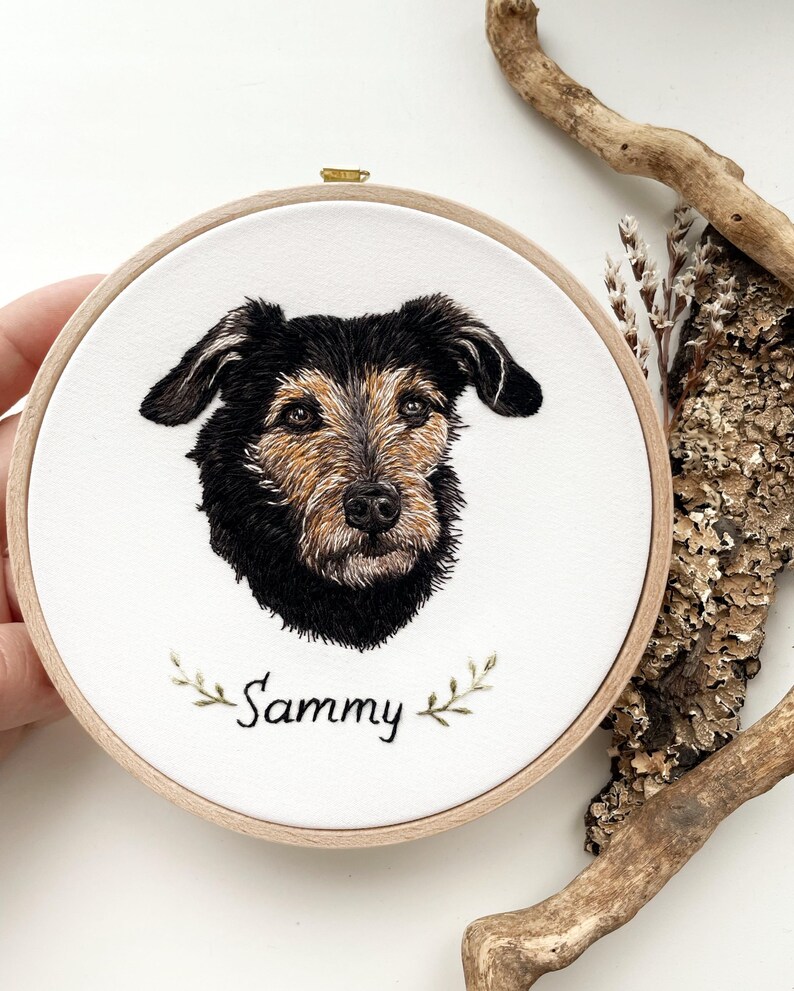 Custom Hand Embroidered Pet Portrait