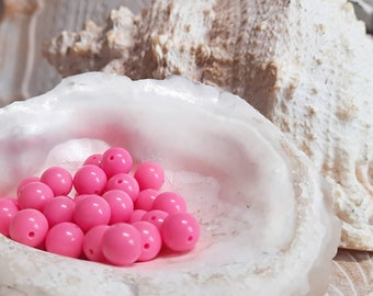 50x jade balls 8 mm drilled pink