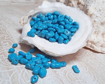 200x Turquoise Howlite Sliver Beads