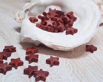 20x star bead Howlite brown 12 mm