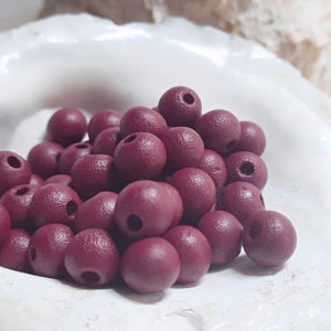 200x wood beads wine red 8 mm balls