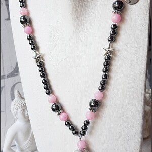 Gemstone y-chain hematite Jade Tassel image 2