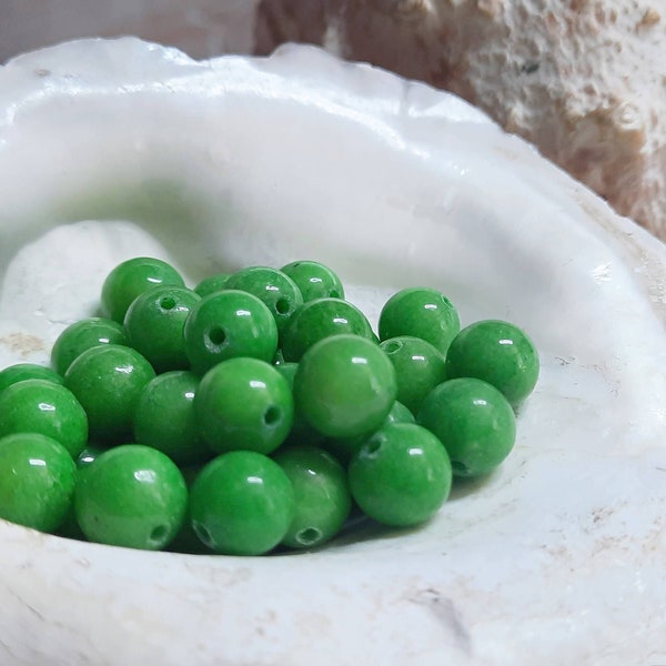 96x jade balls 8 mm drilled green