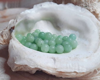 120x Grüne Jade Kugeln Perlen 6mm gebohrt