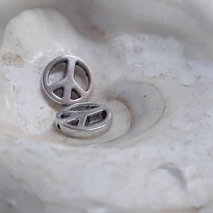 30x distanziatori per perline PEACE 13 mm in metallo