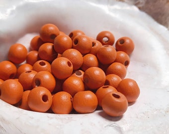 180x wooden beads orange 8 mm balls