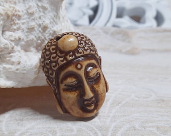 1 beautiful BUDDHA pendant XXL brown beige approx. 35 x 25 mm