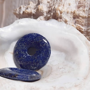 1x lapis lazuli pendant donut approx. 30 mm blue