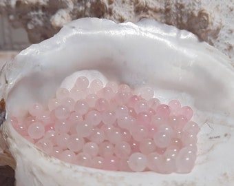 100x rose quartz balls pink 4 mm drilled