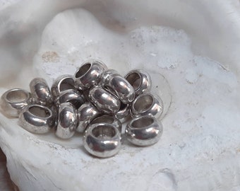 25x Modulperlen Rondelle silber 10mm