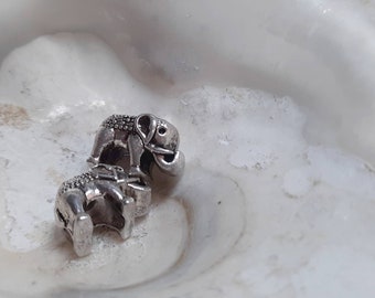 30x Grossloch Perle ELEFANT silber 14x9x8mm massiv für Lederbänder geeignet