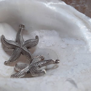 10x ciondolo stella marina color argento 26 x 23 mm