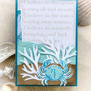 Carte d'anniversaire cancer carte de voeux carte d'anniversaire maritime carte de plage carte de voeux crabe mer turquoise No.259