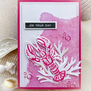 Carte d'anniversaire homard cadeau d'anniversaire carte maritime cadeau homard carte de voeux maritime anniversaire petite amie maritime rose No.258
