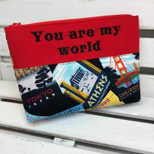 Cosmetic bag travel bag flight attendant cosmetic bag stewardess cosmetic bag flight attendant cosmetic bag world map Dubai Sydney