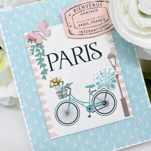 Verjaardagskaart fiets Parijs verjaardagskaart Frankrijk voucher cadeau Parijs wenskaart Frankrijk verjaardagscadeau vintage nr. 244