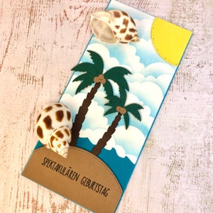 Birthday card beach birthday card palm trees holiday card retirement, No.22