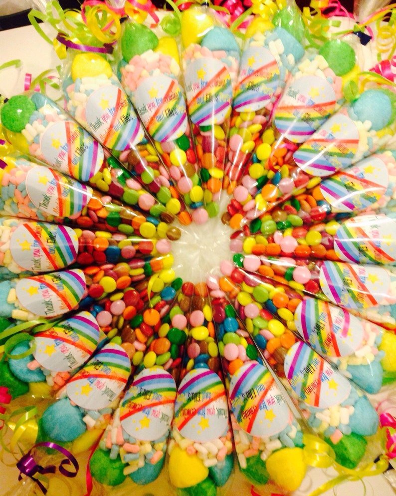 Rainbow theme sweet cone prefilled children party favors Etsy